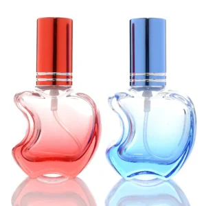 1pc 12ml Colorful Apple Shaped Empty Glass Perfume Bottle Small Sample Portable Parfume Refillable Scent Sprayer Bottle