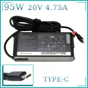 20V 4.75A 95W USB Type C PD Chargeur Adaptateur d'alimentation pour ordinateur portable pour Lenovo Bali Hp Samsung Y740S-15IRH