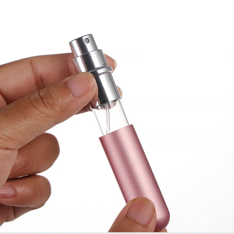 Mini bouteille de parfum en verre Portable de 5ml, 1 pièce, atomiseur de voyage en aluminium, vide en métal, atomiseur de parfum – Image 4
