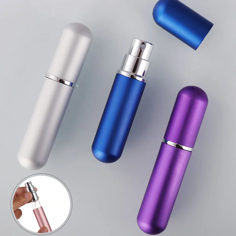 Mini bouteille de parfum en verre Portable de 5ml, 1 pièce, atomiseur de voyage en aluminium, vide en métal, atomiseur de parfum – Image 3