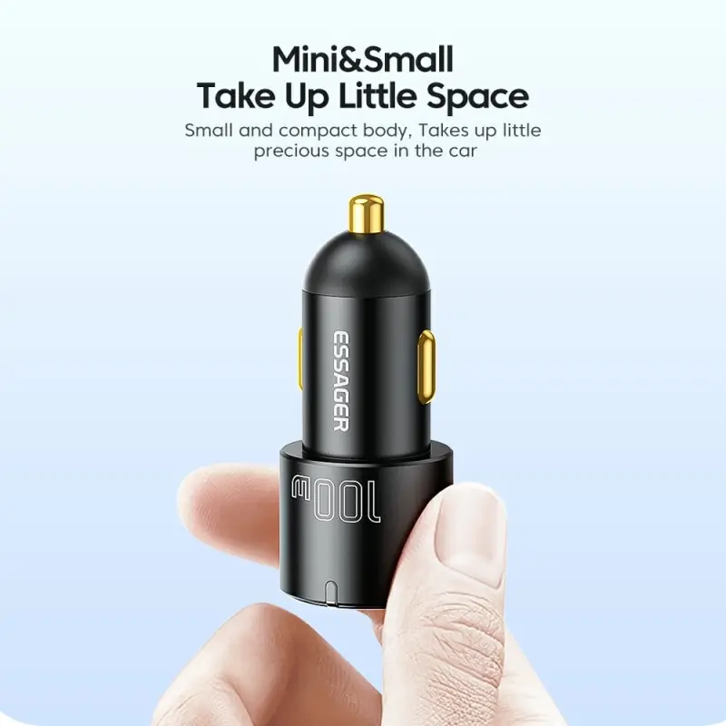 Essager Chargeur De Voiture 100W Charge Rapide QC PD 3.0 USB Type C Pour iPhone 14 Samsung Ordinateurs Portables Tablet – Image 4