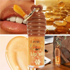 SAM SUGAR 2-Color Honey Essence Lip Oil Moisture Longue Durée, Réduit Les Lignes Des Lèvres Brillant À Lèvres Hydratant Transparent