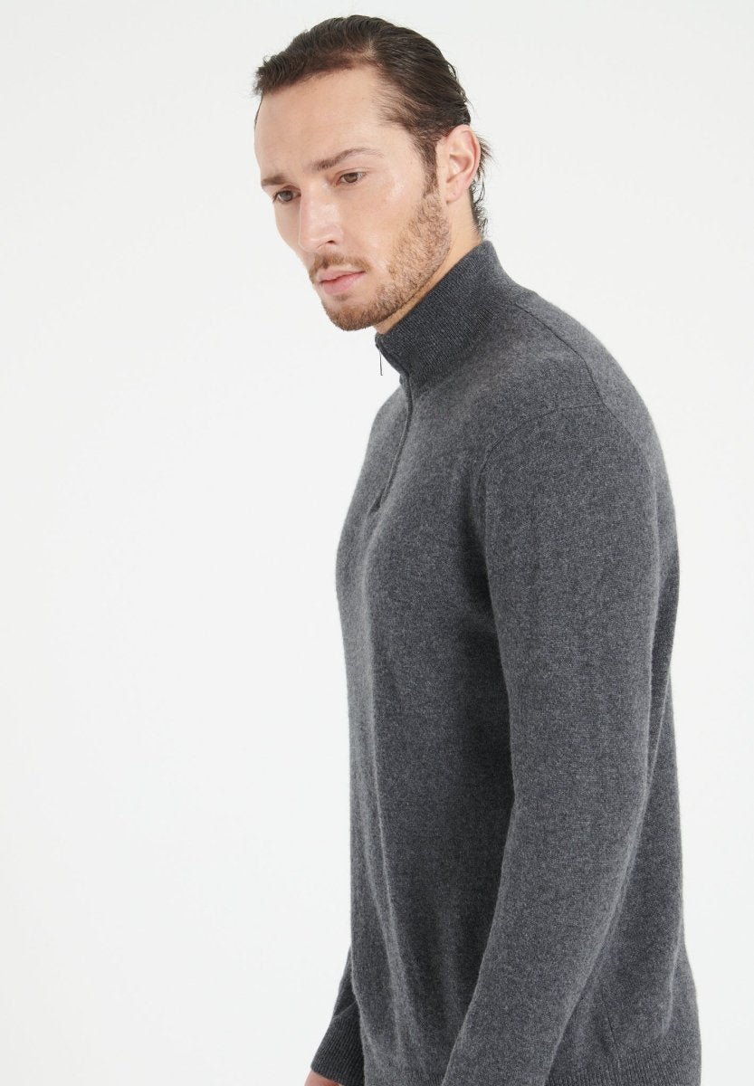Pull camionneur homme en cachemire gris anthracite - LUKE 4 – Image 4